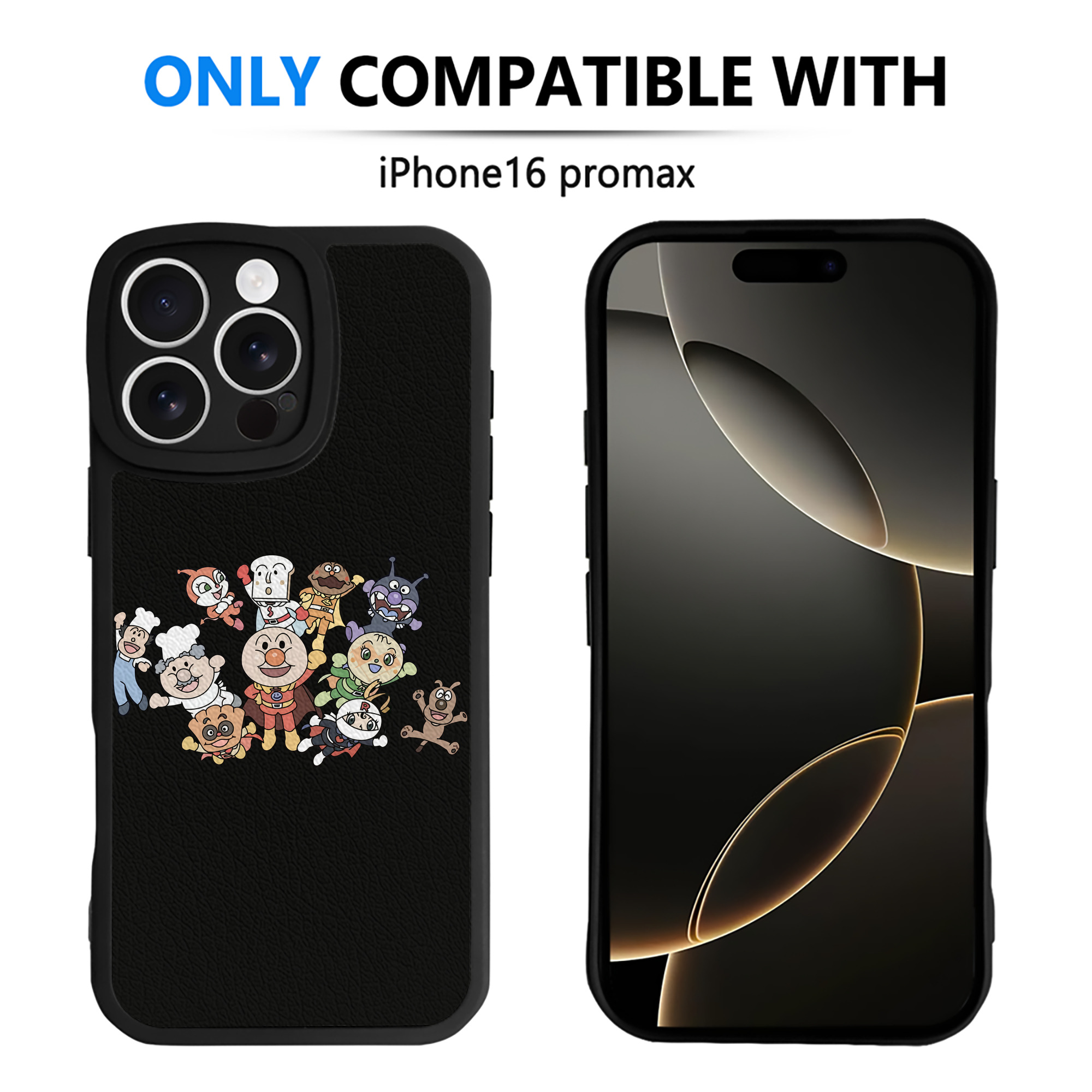 （画像用） アンパンマン Anpanman 【iPhone 16シリーズ対応】シリコンスマホケース（レザー調） 材質：シリコン